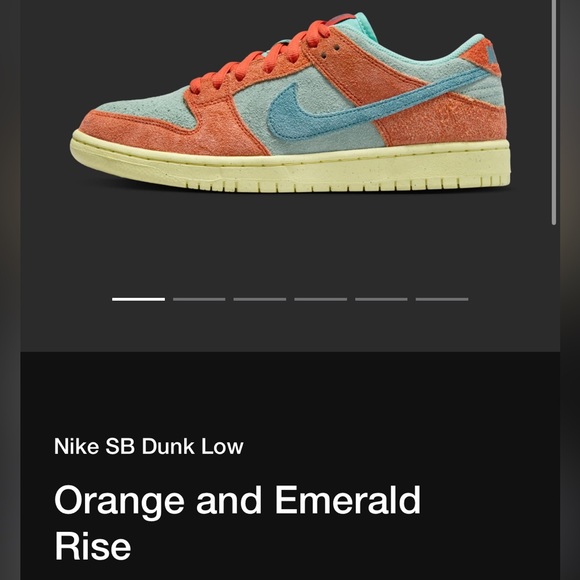 Brand New - Never Worn Nike SB Dunk Low Orange & Emerald Rise (Women size 9) - Picture 3 of 12